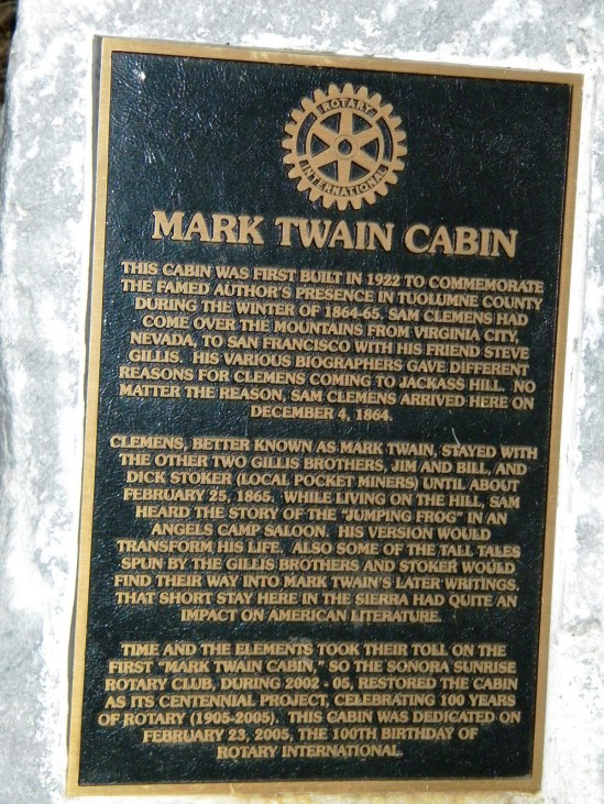 Mark Twain Plaque on Jackass Hill